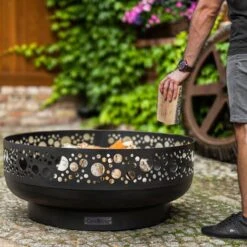 Cook King Boston Decorative Steel Fire Bowl -Halls || Lifetime || Keter Sales 111283 boston fire bowl insitu4 min