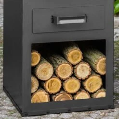 Cook King Rosa Garden Stove Fire Pit And Logstore -Halls || Lifetime || Keter Sales 111485 cook king rosa garden stove fire pit close up2 min