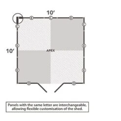 10' X 10' Forest 4Life 25yr Guarantee Overlap Pressure Treated Windowless Double Door Apex Wooden Shed (3.2m X 3.01m) -Halls || Lifetime || Keter Sales 13 opa1010ddnwmhd drawing2 min 1