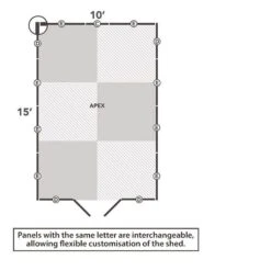 15' X 10' Forest 4Life 25yr Guarantee Overlap Pressure Treated Windowless Double Door Apex Wooden Shed (4.48m X 3.2m) -Halls || Lifetime || Keter Sales 13 opa1015ddnwmhd drawing2 min 1