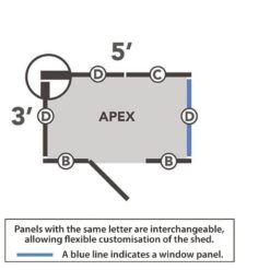 5' X 3' Forest 4Life 25yr Guarantee Overlap Pressure Treated Apex Wooden Shed (1.64m X 1m) -Halls || Lifetime || Keter Sales 13 opa53mhd drawing2 min 1