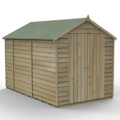 10' X 6' Forest 4Life 25yr Guarantee Overlap Pressure Treated Windowless Double Door Apex Wooden Shed (3.01m X 1.99m) -Halls || Lifetime || Keter Sales 14 opa610ddnwmhd render1 min