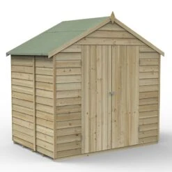7' X 5' Forest 4Life 25yr Guarantee Overlap Pressure Treated Windowless Double Door Apex Wooden Shed (2.32m X 1.53m) -Halls || Lifetime || Keter Sales 14 opa75ddnwmhd render1 min 2