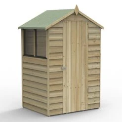 4' X 3' Forest 4Life 25yr Guarantee Overlap Pressure Treated Apex Wooden Shed (1.34m X 1m) -Halls || Lifetime || Keter Sales 15 opa43mhd render1 min 1
