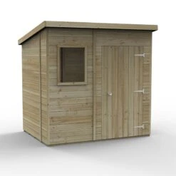 7' X 5' Forest Timberdale 25yr Guarantee Tongue & Groove Pressure Treated Pent Shed (2.24m X 1.7m) -Halls || Lifetime || Keter Sales 18 tpp75m render min
