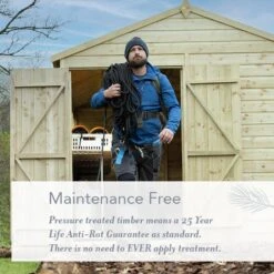 10' X 10' Forest Beckwood 25yr Guarantee Shiplap Pressure Treated Double Door Apex Wooden Shed (3.21m X 3.01m) -Halls || Lifetime || Keter Sales 2 beckwood maintenance free usp