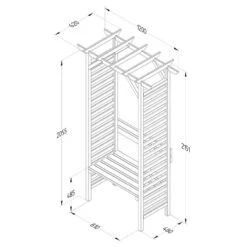 Forest Palma Garden Arbour Seat 4' X 2' -Halls || Lifetime || Keter Sales 2 palmaahd palma arbour drawing min