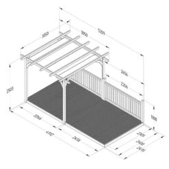 8' X 16' Forest Pergola Deck Kit With Retractable Canopy No. 2 (2.4m X 4.8m) -Halls || Lifetime || Keter Sales 2 patpergc2b2pcchd drawing min