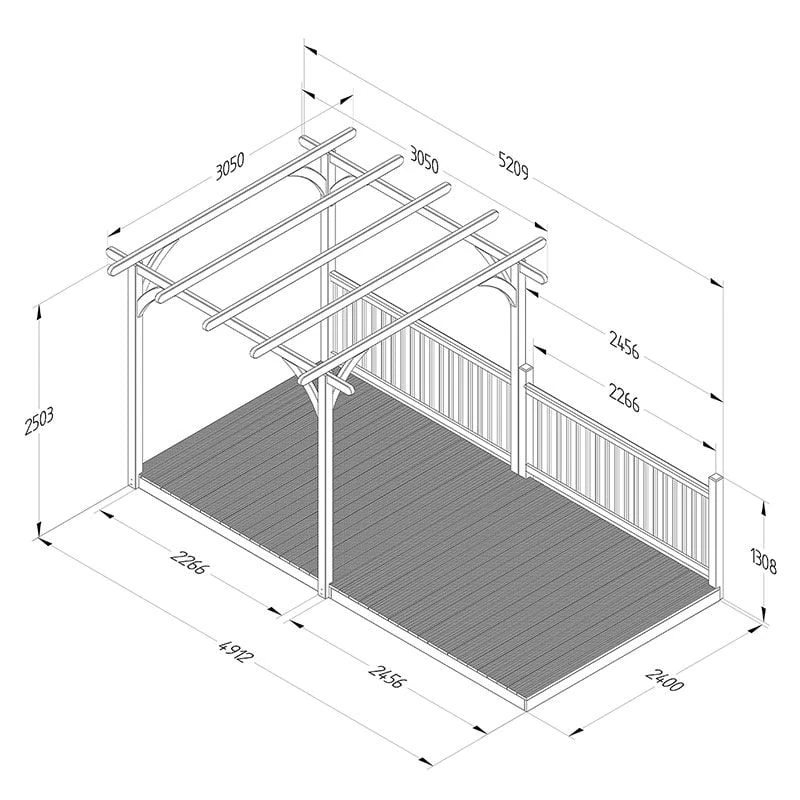 8' X 16' Forest Pergola Deck Kit No. 2 (2.4m X 4.8m) 2 8' X 16' Forest Pergola Deck Kit No. 2 (2.4m X 4.8m) - Image 2