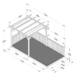 8' X 16' Forest Pergola Deck Kit With Retractable Canopy No. 6 (2.4m X 4.8m) -Halls || Lifetime || Keter Sales 2 patpergc3b2pcchd drawing min