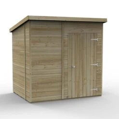 7' X 5' Forest Timberdale 25yr Guarantee Tongue & Groove Pressure Treated Windowless Pent Shed (2.24m X 1.7m) -Halls || Lifetime || Keter Sales 2 tpp75nwm closed 1