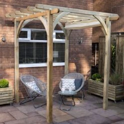 Forest Ultima Wooden Garden Pergola With Retractable Canopy 8' X 8' -Halls || Lifetime || Keter Sales 2 uperg24chd insitu2 min