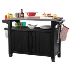 Keter Unity Double BBQ Table -Halls || Lifetime || Keter Sales 238461 keter bbq table render min