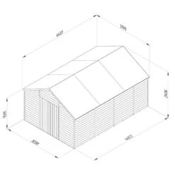 15' X 10' Forest 4Life 25yr Guarantee Overlap Pressure Treated Windowless Double Door Apex Wooden Shed (4.48m X 3.2m) -Halls || Lifetime || Keter Sales 3 opa1015ddnwmhd drawing1 min