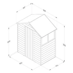 5' X 3' Forest 4Life 25yr Guarantee Overlap Pressure Treated Apex Wooden Shed (1.64m X 1m) -Halls || Lifetime || Keter Sales 3 opa53mhd drawing1 min 1