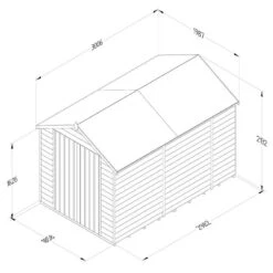 10' X 6' Forest 4Life 25yr Guarantee Overlap Pressure Treated Windowless Double Door Apex Wooden Shed (3.01m X 1.99m) -Halls || Lifetime || Keter Sales 3 opa610ddnwmhd drawing1 min