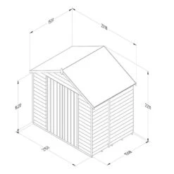 7' X 5' Forest 4Life 25yr Guarantee Overlap Pressure Treated Windowless Double Door Apex Wooden Shed (2.32m X 1.53m) -Halls || Lifetime || Keter Sales 3 opa75ddnwmhd drawing1 min 1