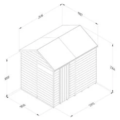 8' X 6' Forest 4Life 25yr Guarantee Overlap Pressure Treated Windowless Reverse Apex Wooden Shed (2.42m X 1.99m) -Halls || Lifetime || Keter Sales 3 opr86nwmhd drawing1 min