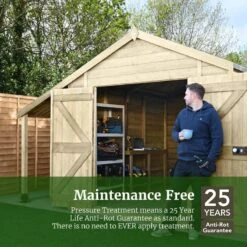 10' X 6' Forest Timberdale 25yr Guarantee Tongue & Groove Pressure Treated Windowless Apex Shed (3.06m X 1.98m) -Halls || Lifetime || Keter Sales 4 fg timberdalemaintanance free 9