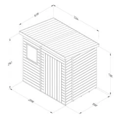 7' X 5' Forest Timberdale 25yr Guarantee Tongue & Groove Pressure Treated Pent Shed (2.24m X 1.7m) -Halls || Lifetime || Keter Sales 4 tpp75m 5
