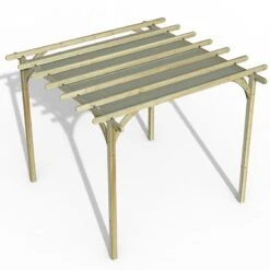 Forest Large Ultima Wooden Garden Pergola With Retractable Canopy 12' X 12' -Halls || Lifetime || Keter Sales 4 upk02chd render min