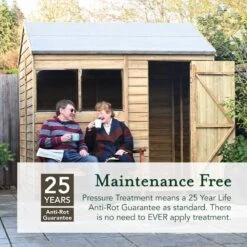 8' X 6' Forest 4Life 25yr Guarantee Overlap Pressure Treated Double Door Apex Wooden Shed - 4 Windows (2.43m X 1.99m) -Halls || Lifetime || Keter Sales 4 4life maintenance free 19