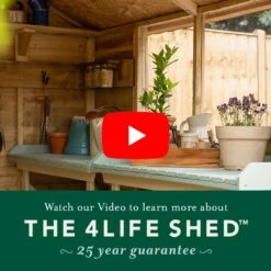15' X 10' Forest 4Life 25yr Guarantee Overlap Pressure Treated Windowless Double Door Apex Wooden Shed (4.48m X 3.2m) -Halls || Lifetime || Keter Sales 4life video thumbnail image 1 1 8