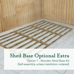 15' X 10' Forest 4Life 25yr Guarantee Overlap Pressure Treated Windowless Double Door Apex Wooden Shed (4.48m X 3.2m) -Halls || Lifetime || Keter Sales 4life wooden shed base 10x15 image 1