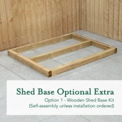 4' X 3' Forest 4Life 25yr Guarantee Overlap Pressure Treated Apex Wooden Shed (1.34m X 1m) -Halls || Lifetime || Keter Sales 4life wooden shed base 4x3 image