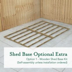 12' X 8' Forest 4Life 25yr Guarantee Overlap Pressure Treated Windowless Double Door Apex Wooden Shed (3.6m X 2.61m) -Halls || Lifetime || Keter Sales 4life wooden shed base 8x12 image 1