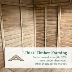 8' X 6' Forest 4Life 25yr Guarantee Overlap Pressure Treated Double Door Apex Wooden Shed - 4 Windows (2.43m X 1.99m) -Halls || Lifetime || Keter Sales 5 4life thick timber framing 19
