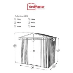 6'8 X 6'6' Yardmaster Green Metal Shed 66GEYZ (2.02m X 1.97m) -Halls || Lifetime || Keter Sales 66geyz tech 2