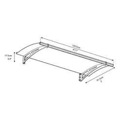 Palram Canopia Aquila 1500 Clear Door Canopy -Halls || Lifetime || Keter Sales 701089 aquila 1500 doorcover palram isoview