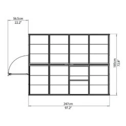 6'x8' Palram Canopia Harmony Walk In Green Polycarbonate Greenhouse (1.8x2.4m) -Halls || Lifetime || Keter Sales 701550 harmony greenhouse 6x8 palram topview
