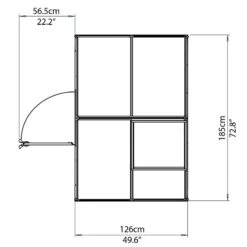 6'x4' Palram Canopia Hybrid Small Green Polycarbonate Greenhouse (1.8x1.2m) 12 6'x4' Palram Canopia Hybrid Small Green Polycarbonate Greenhouse (1.8x1.2m) -Halls || Lifetime || Keter Sales 701652 hybrid 6x4 green drawing2