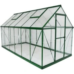 6'x12' Palram Canopia Hybrid Large Walk In Green Polycarbonate Greenhouse (1.8x3.6m) -Halls || Lifetime || Keter Sales 701785 hybrid 6x12 green cutout