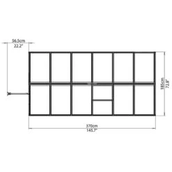 6'x12' Palram Canopia Hybrid Large Walk In Green Polycarbonate Greenhouse (1.8x3.6m) -Halls || Lifetime || Keter Sales 701785 hybrid 6x12 green drawing2