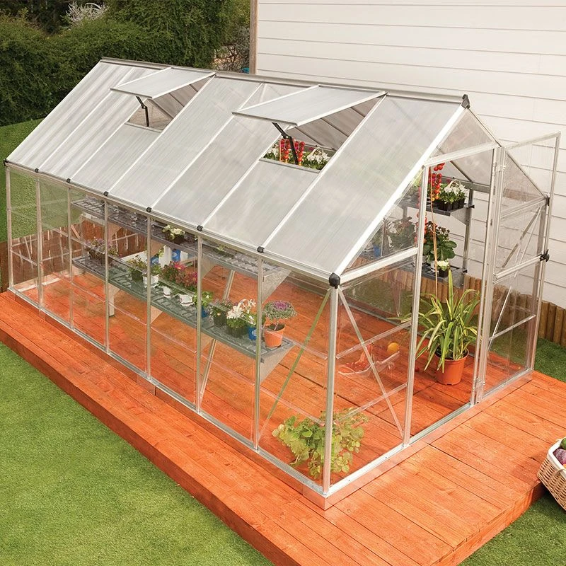 6'x14' Palram Canopia Hybrid Large Walk In Silver Polycarbonate Greenhouse (1.8x4.2m) 1 6'x14' Palram Canopia Hybrid Large Walk In Silver Polycarbonate Greenhouse (1.8x4.2m)