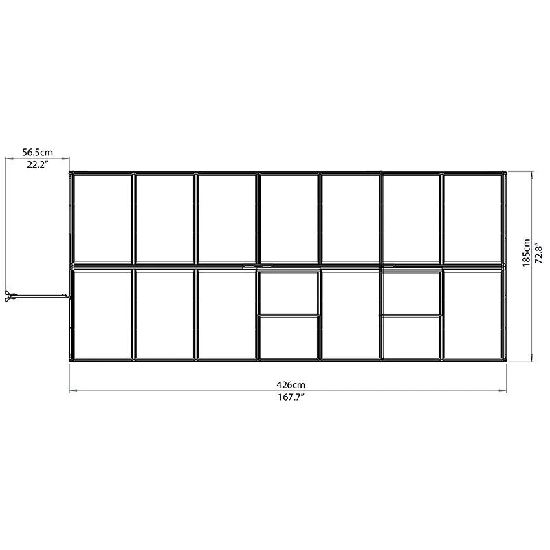 6'x14' Palram Canopia Hybrid Large Walk In Green Polycarbonate Greenhouse (1.8x4.2m) 4 6'x14' Palram Canopia Hybrid Large Walk In Green Polycarbonate Greenhouse (1.8x4.2m) - Image 4