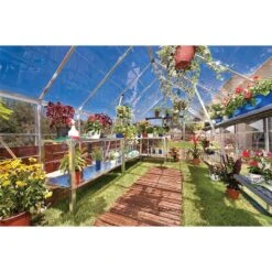 8' X 12' Palram Canopia Octave Silver Greenhouse (3.67m X 2.44m) 11 8' X 12' Palram Canopia Octave Silver Greenhouse (3.67m X 2.44m) -Halls || Lifetime || Keter Sales 701942 octave 8x12 silver greenhouse close up1 min 1