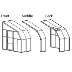 8' X 18' Palram Canopia Rion Clear Sun Room (2.57m X 5.70m) -Halls || Lifetime || Keter Sales 702141 8x18 palram rion clear sun room drawing2 min 1