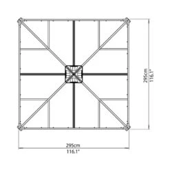 Palram Canopia Palermo 3000-3x3 Garden Gazebo -Halls || Lifetime || Keter Sales 702425 palram garden gazebo palermo 3000 drawing topview