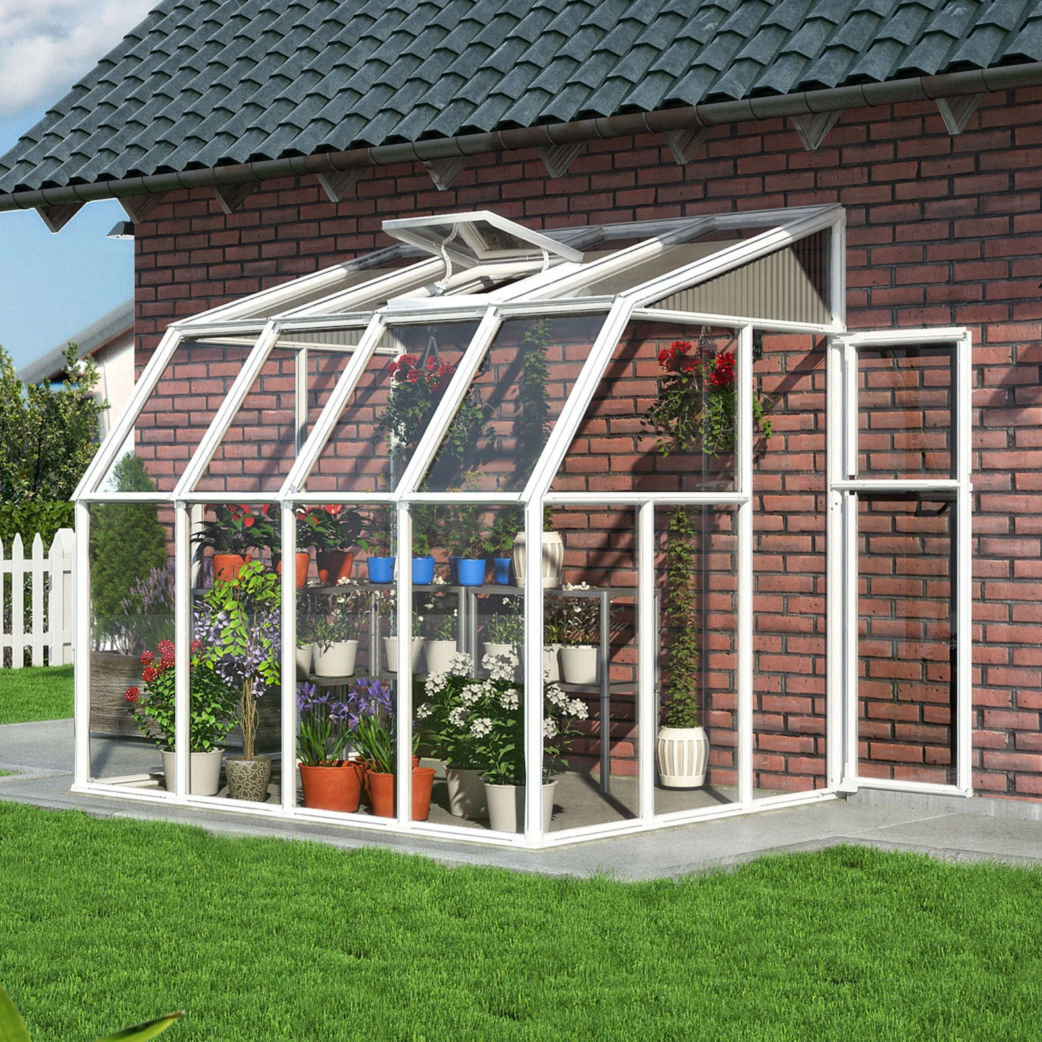 6'x8' Palram Canopia Rion White Lean To Greenhouse (1.8x2.4m) 1 6'x8' Palram Canopia Rion White Lean To Greenhouse (1.8x2.4m)