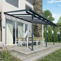 10x14 Palram Canopia Sierra Grey Patio Cover -Halls || Lifetime || Keter Sales 702639 palram sierra patio cover roof grey 3x4 25 no2