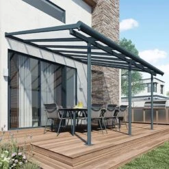 10x14 Palram Canopia Sierra Grey Patio Cover -Halls || Lifetime || Keter Sales 702639 palram sierra patio cover roof grey 3x4 25 no3