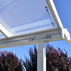 10x14 Palram Canopia Sierra White Patio Cover -Halls || Lifetime || Keter Sales 702640 palram sierra patio cover roof white 3x4 25 adjusting poles