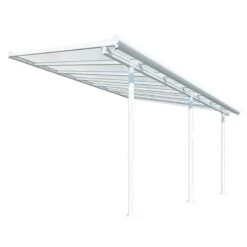 10x14 Palram Canopia Sierra White Patio Cover -Halls || Lifetime || Keter Sales 702640 palram sierra patio cover roof white 3x4 25 cutout