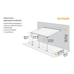 10x14 Palram Canopia Sierra White Patio Cover -Halls || Lifetime || Keter Sales 702640 palram sierra patio cover roof white 3x4 25 dimensions