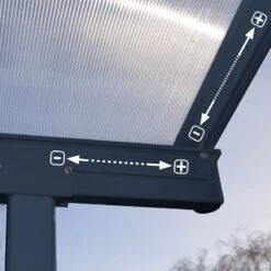 10x10 Palram Canopia Sierra Grey Patio Cover -Halls || Lifetime || Keter Sales 703120 palram sierra patio cover roof grey 3x3 05 adjusting poles