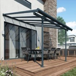10x10 Palram Canopia Sierra Grey Patio Cover -Halls || Lifetime || Keter Sales 703120 palram sierra patio cover roof grey 3x3 05 no3